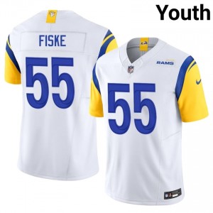 Rams Braden Fiske #55 Youth Durable Football Stitched Jersey - White Edition 33035978