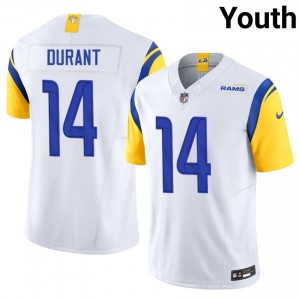 Rams Cobie Durant #14 Youth Authentic Football Stitched Jersey - White Edition 81691420