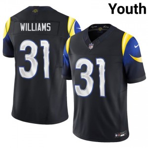 #31 Darious Williams LAR Youth Moisture Wicking Football Sewn Jersey - Midnight Blue Edition 36640105