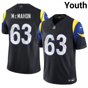 #63 Dylan McMahon Los Angeles Rams Youth Essential Football Embroidery Jersey - Midnight Blue Edition 98199838