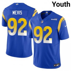#92 Harrison Mevis Rams Youth Premium Football Stitched Jersey - Royal Edition 64567165