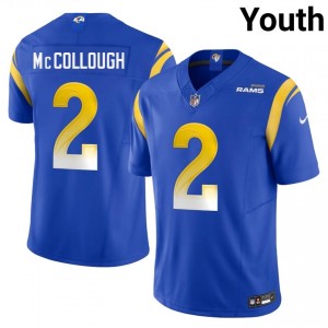 #2 Jaylen McCollough LA Rams Youth Gameday Football Stitch Jersey - Royal Edition 18953982
