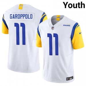 LA Rams Jimmy Garoppolo #11 Youth Essential Football Stitch Jersey - White Edition 52736358