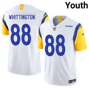 LA Rams Jordan Whittington #88 Youth Pro-Grade Football Stitch Jersey - White Edition 41627248