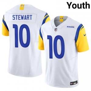 LAR Josaiah Stewart #10 Youth Pro Cut Football Sewn Jersey - White Edition 11259560