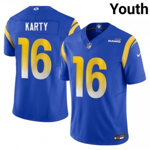 #16 Joshua Karty LAR Youth Durable Football Sewn Jersey - Royal Edition 98769198