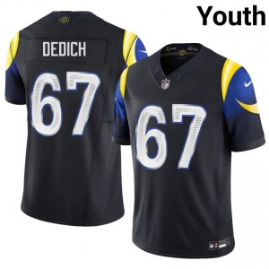 #67 Justin Dedich Los Angeles Rams Youth Genuine Football Embroidery Jersey - Midnight Blue Edition 75086684
