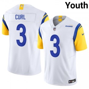 Rams Kam Curl #3 Youth Elite Thread Football Stitched Jersey - White Edition 86432628
