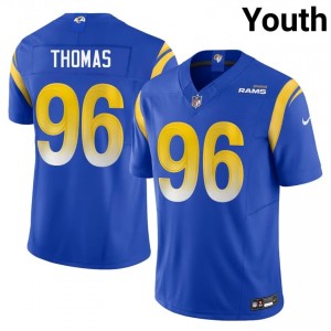 #96 Keir Thomas Los Angeles Rams Youth Essential Football Embroidery Jersey - Royal Edition 36150859