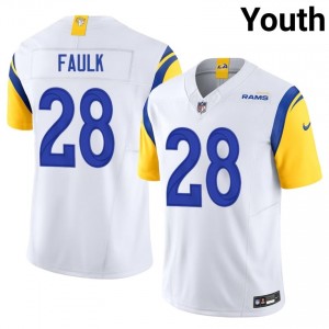Rams Marshall Faulk #28 Youth NFL Football Stitched Jersey - White Edition 41280655