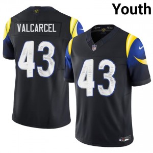 #43 Nate Valcarcel LA Rams Youth Classic Football Stitch Jersey - Midnight Blue Edition 56387156