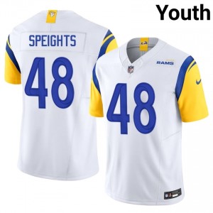 LA Rams Omar Speights #48 Youth Fresh Football Stitch Jersey - White Edition 78306935