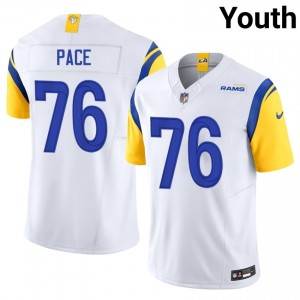 Los Angeles Rams Orlando Pace #76 Youth Essential Football Embroidery Jersey - White Edition 66972171