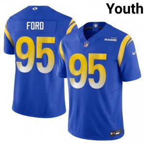 #95 Poona Ford LA Rams Youth NFL Football Stitch Jersey - Royal Edition 38061627