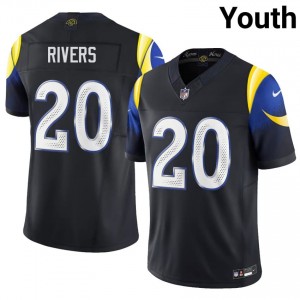 #20 Ronnie Rivers Los Angeles Rams Youth Durable Football Embroidery Jersey - Midnight Blue Edition 93216659