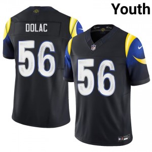 #56 Shaun Dolac Rams Youth Premium Football Stitched Jersey - Midnight Blue Edition 50605323