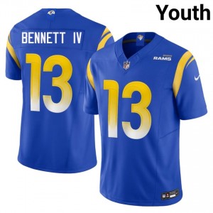 #13 Stetson Bennett IV Los Angeles Rams Youth NFL Football Embroidery Jersey - Royal Edition 29164766