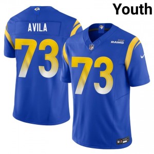 #73 Steve Avila Rams Youth Pro-Grade Football Stitched Jersey - Royal Edition 41383468