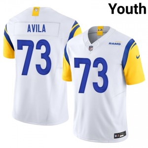 LAR Steve Avila #73 Youth Fresh Football Sewn Jersey - White Edition 88039125