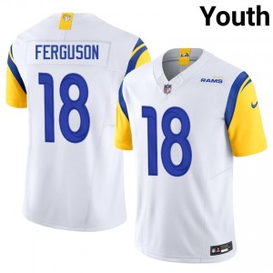 Los Angeles Rams Terrance Ferguson #18 Youth Player Football Embroidery Jersey - White Edition 14226786