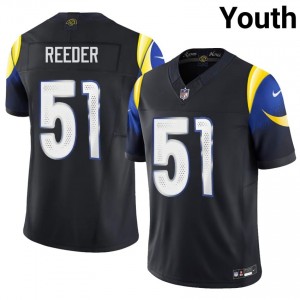 #51 Troy Reeder LA Rams Youth Iconic Football Stitch Jersey - Midnight Blue Edition 48005930