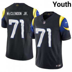 #71 Warren McClendon Jr. LA Rams Youth Classic Football Stitch Jersey - Midnight Blue Edition 13306445