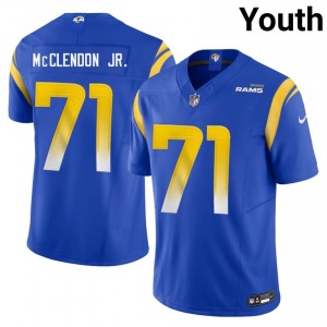 #71 Warren McClendon Jr. LA Rams Youth Iconic Football Stitch Jersey - Royal Edition 68195513