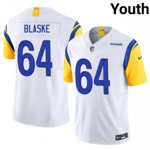 LA Rams Austin Blaske #64 Youth Pro Cut Football Stitch Jersey - White Edition 64871098