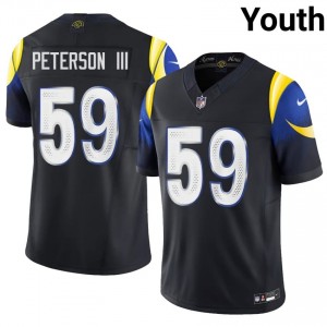 #59 Darryl Peterson III LA Rams Youth Pro Cut Football Stitch Jersey - Midnight Blue Edition 58353943