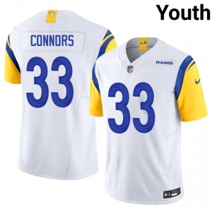 LA Rams Dean Connors #33 Youth Player Football Stitch Jersey - White Edition 38930590