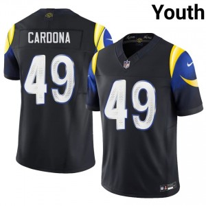 #49 Joe Cardona Los Angeles Rams Youth Player Football Embroidery Jersey - Midnight Blue Edition 31020100