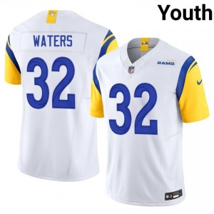 Los Angeles Rams Jordan Waters #32 Youth Exclusive Football Embroidery Jersey - White Edition 29753844