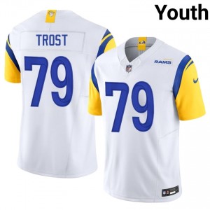 LAR Keagen Trost #79 Youth Elite Thread Football Sewn Jersey - White Edition 46051966