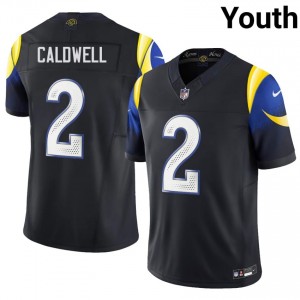 #2 Matthew Caldwell LA Rams Youth Pro Cut Football Stitch Jersey - Midnight Blue Edition 16998436