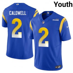 #2 Matthew Caldwell Rams Youth Durable Football Stitched Jersey - Royal Edition 30856042