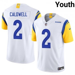 LAR Matthew Caldwell #2 Youth Classic Football Sewn Jersey - White Edition 87502643
