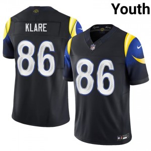 #86 Max Klare LA Rams Youth Officially Licensed Football Stitch Jersey - Midnight Blue Edition 83287138
