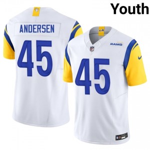 LAR Nick Andersen #45 Youth Premium Football Sewn Jersey - White Edition 93908572