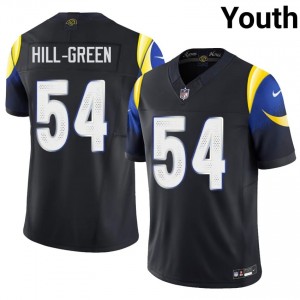 #54 Nikhai Hill-Green Rams Youth Fresh Football Stitched Jersey - Midnight Blue Edition 12162053