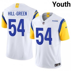 LA Rams Nikhai Hill-Green #54 Youth Officially Licensed Football Stitch Jersey - White Edition 25033471