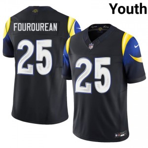 #25 Nyzier Fourqurean Rams Youth Genuine Football Stitched Jersey - Midnight Blue Edition 30225244