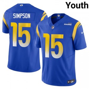 #15 Ty Simpson LAR Youth Authentic Football Sewn Jersey - Royal Edition 68025553