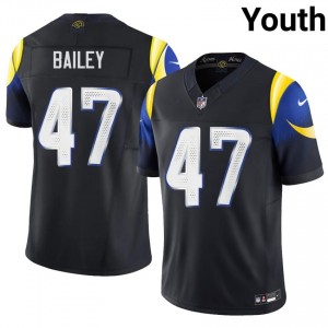 #47 Wesley Bailey LAR Youth Premium Football Sewn Jersey - Midnight Blue Edition 80757424