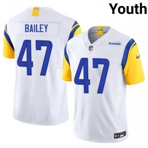 Los Angeles Rams Wesley Bailey #47 Youth Authentic Football Embroidery Jersey - White Edition 60504776