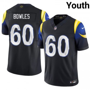 #60 Wyatt Bowles LAR Youth Player Football Sewn Jersey - Midnight Blue Edition 97675015