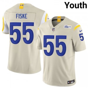 Braden Fiske LA Rams #55 Youth Iconic Football Stitch Jersey - Bone Edition 72517967