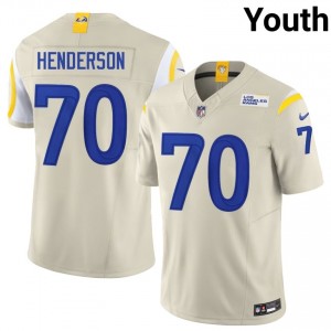 Bryce Henderson Rams #70 Youth Gameday Football Stitched Jersey - Bone Edition 95127294