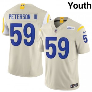Darryl Peterson III Rams #59 Youth Moisture Wicking Football Stitched Jersey - Bone Edition 21545540