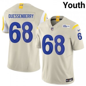 David Quessenberry Los Angeles Rams #68 Youth Essential Football Embroidery Jersey - Bone Edition 35743334