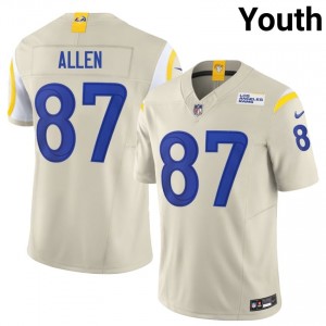 Davis Allen LA Rams #87 Youth Elite Thread Football Stitch Jersey - Bone Edition 68833848